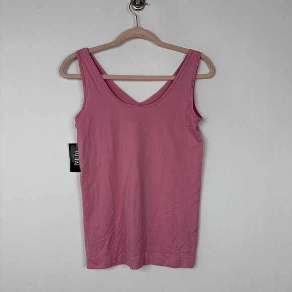 NWT White House Black Market Dual Neck Seamless Tank Cashmere Rose Small #WHBM34 - Picture 3 of 8